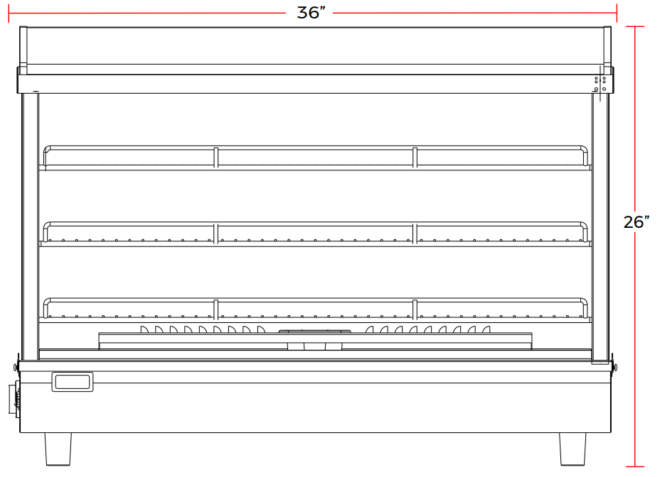 Marchia MHCC136 36" Heated Dual Access Countertop Display, Front & Rear Access, Stainless Steel - TheChefStore.Com