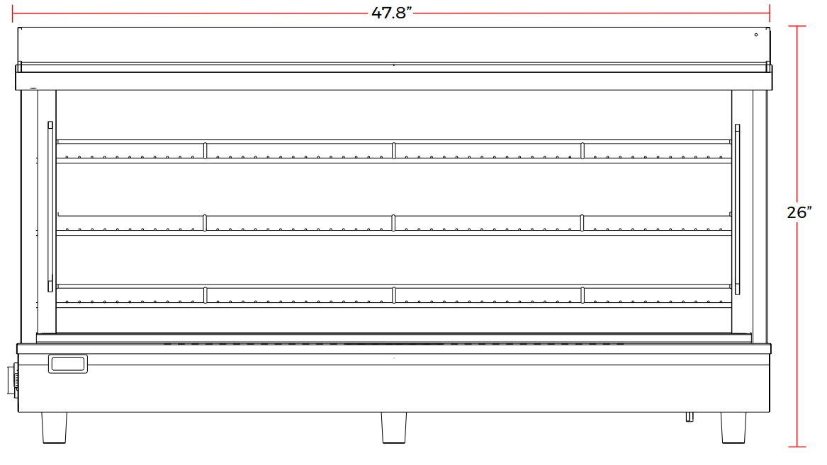 Marchia MHCC186 48" Heated Dual Access Countertop Display, Front & Rear Access, Stainless Steel - TheChefStore.Com