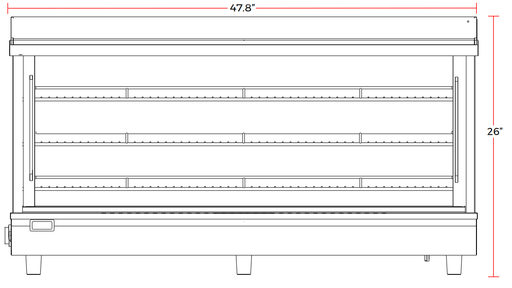 Marchia MHCC186 48" Heated Dual Access Countertop Display, Front & Rear Access, Stainless Steel - TheChefStore.Com