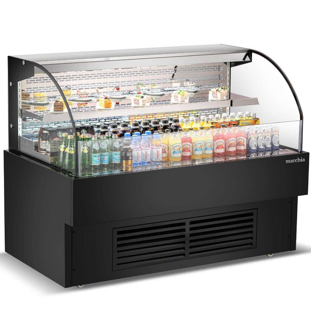 Marchia USTAR60G 60" Black Low Profile Open Air Cooler Grab and Go - TheChefStore.Com