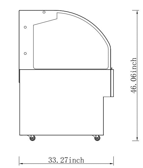 Marchia USTAR60G 60" Black Low Profile Open Air Cooler Grab and Go - TheChefStore.Com