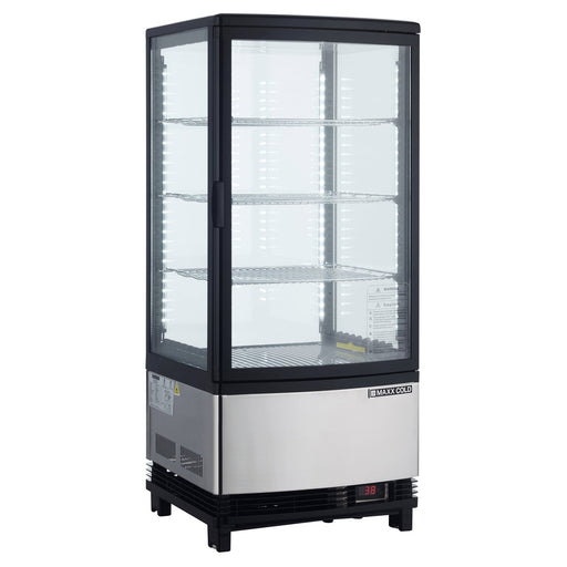 Maxx Cold MECR - 31D X - Series 4 - Sided Glass One - Door Merchandiser Refrigerator, Countertop/Floor, 16.7"W, in Black/Stainless Steel - TheChefStore.Com