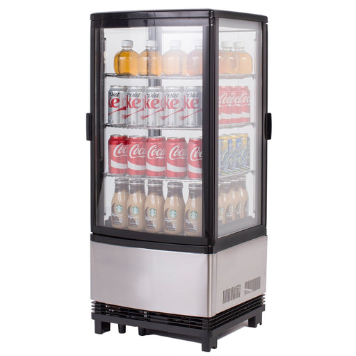 Maxx Cold MECR - 32D X - Series 4 - Sided Glass Two - Door Pass - Thru Merchandiser Refrigerator, Countertop/Floor, 16.7"W, in Black/Stainless Steel - TheChefStore.Com