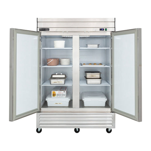 Maxx Cold MVF - 49FD V - Series 2 Door Reach - In Freezer, Bottom Mount, 54"W, 42 cu. ft. Storage Capacity, in Stainless Steel (MVF - 49FDHC) - TheChefStore.Com