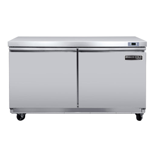 Maxx Cold MVF48UHC V - Series 2 Door Undercounter Freezer, 48"W, 14.1 cu ft, in Stainless Steel - TheChefStore.Com