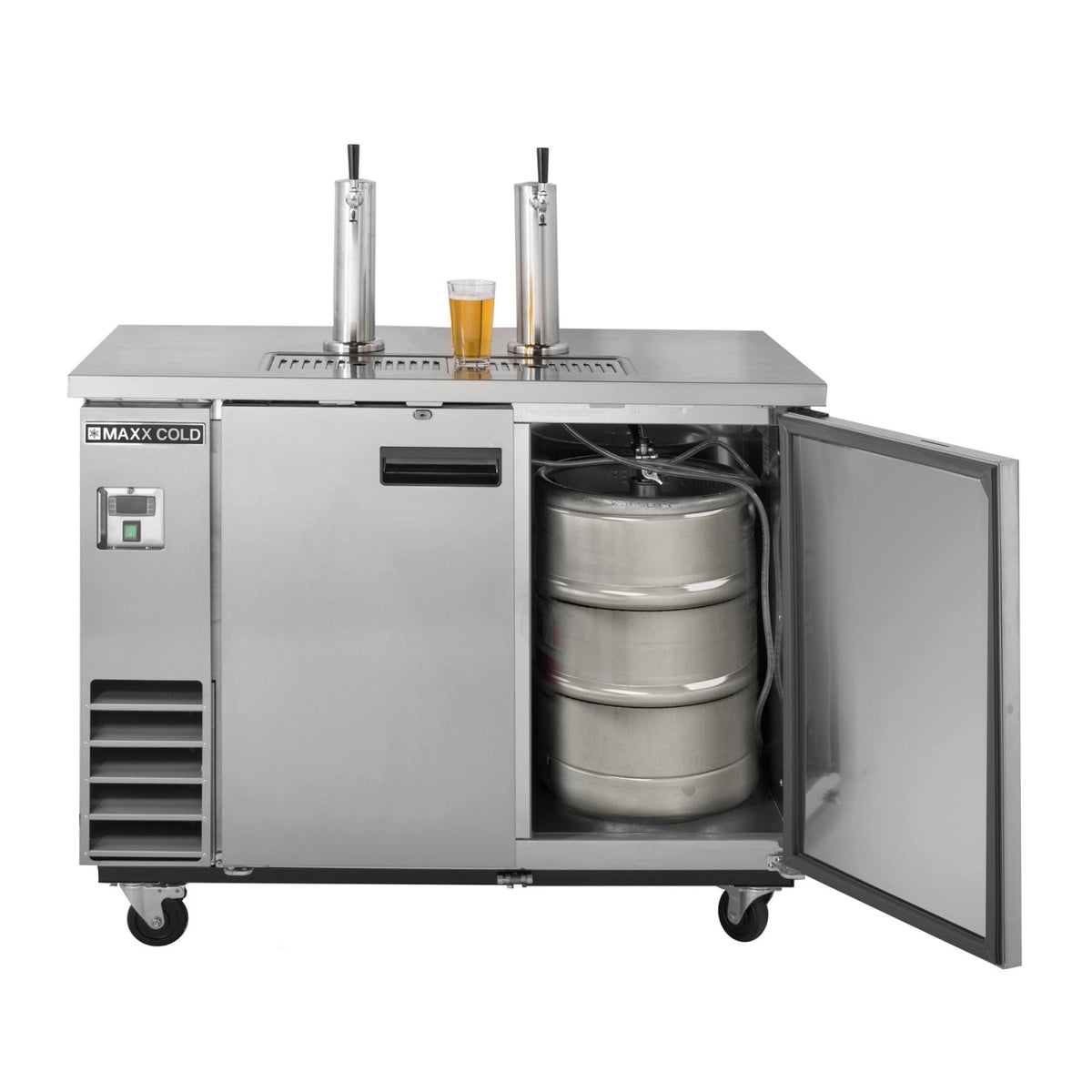 Maxx Cold MXBD60 - 2SHC X - Series Dual Tower, 2 Tap Beer Dispenser, 61"W, 14.2 cu. ft. - TheChefStore.Com