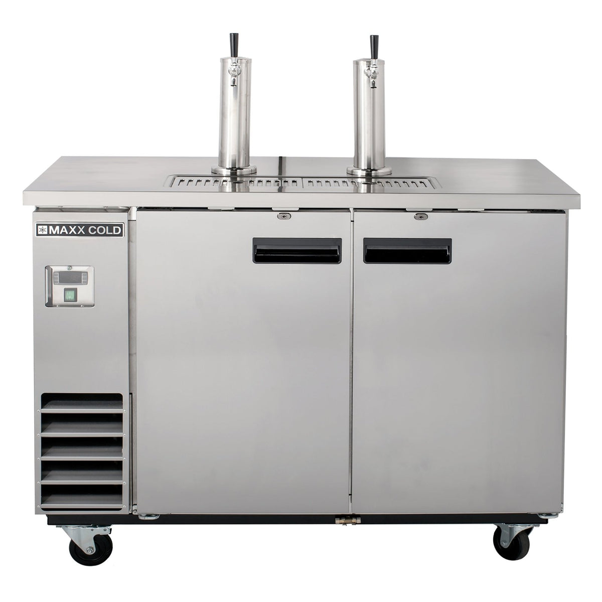 Maxx Cold MXBD60 - 2SHC X - Series Dual Tower, 2 Tap Beer Dispenser, 61"W, 14.2 cu. ft. - TheChefStore.Com
