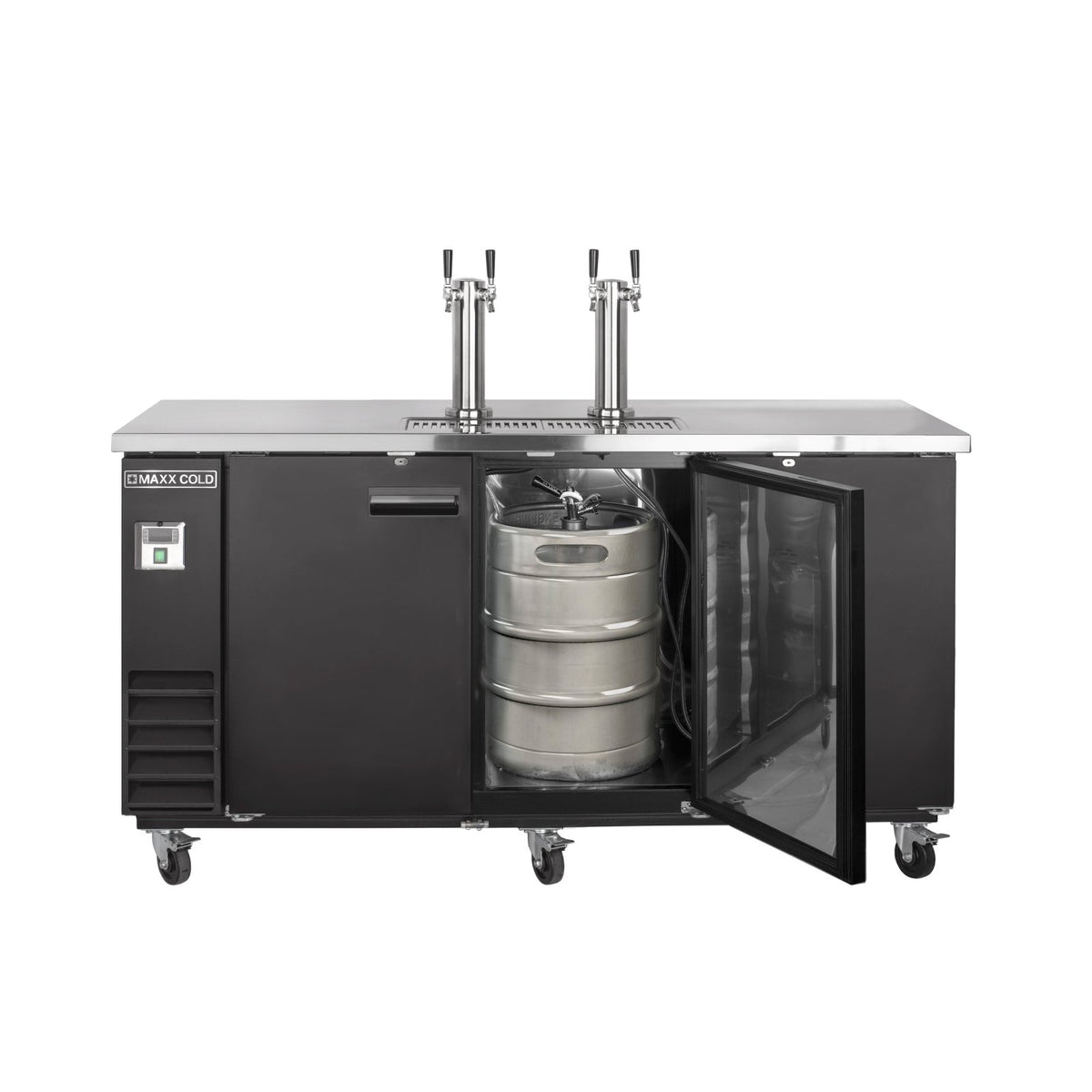 Maxx Cold MXBD72 - 2BHC X - Series Dual Tower, 2 Tap Beer Dispenser, 73"W, 17.3 cu. ft. - TheChefStore.Com