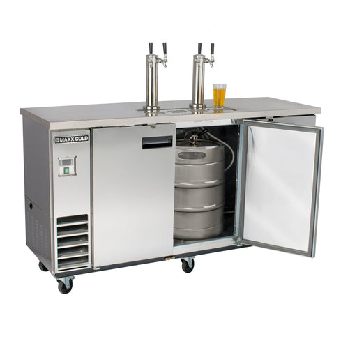 Maxx Cold MXBD72 - 2SHC X - Series Dual Tower, 2 Tap Beer Dispenser, 73"W, 17.3 cu. ft. - TheChefStore.Com