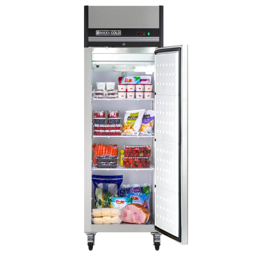 Maxx Cold MXCF - 23FDHC X - Series Single Door Reach - in Freezer, Top Mount, 26.8"W, 23 cu. ft. Storage Capacity, in Stainless Steel - TheChefStore.Com