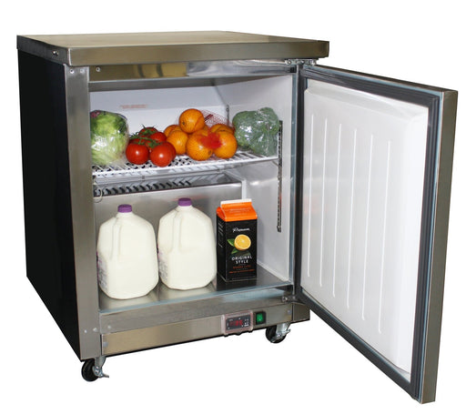 Maxx Cold MXCR27UHC Single Door Undercounter Refrigerator, 27.5"W, 6.5 cu. ft. Storage Capacity, in Stainless Steel - TheChefStore.Com