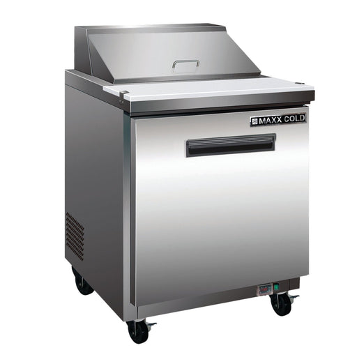 Maxx Cold MXCR29MHC X - Series One - Door Refrigerated Mega Top Prep Table, 29"W, 7 cu. ft. Storage Capacity, in Stainless Steel - TheChefStore.Com