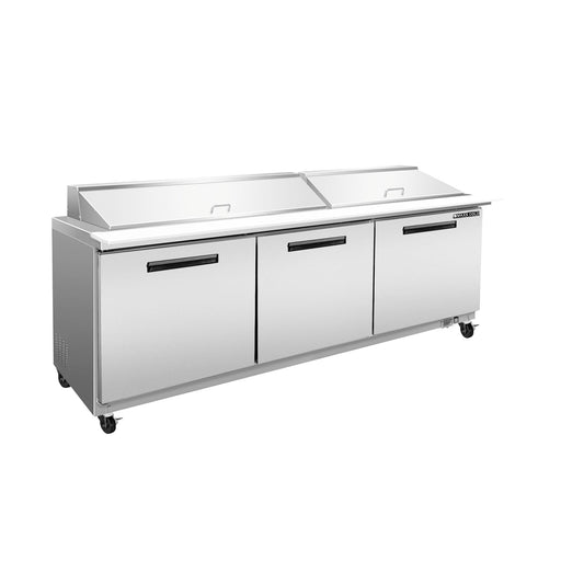 Maxx Cold MXCR72SHC X - Series Three - Door Refrigerated Sandwich and Salad Prep Station, 71.7"W, 18 cu. ft. Storage Capacity, Stainless Steel - TheChefStore.Com