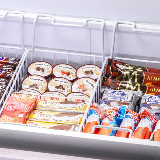 Maxx Cold MXF54CHC - 6 X - Series Curved Glass Top Mobile Ice Cream Display Freezer, 53.2"W, 9.96 cu. ft. Storage Capacity, in White - TheChefStore.Com