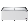 Maxx Cold MXF72CHC - 8 X - Series Curved Glass Top Mobile Ice Cream Display Freezer, 71.7"W, 14.30 cu. ft. Storage Capacity, in White - TheChefStore.Com