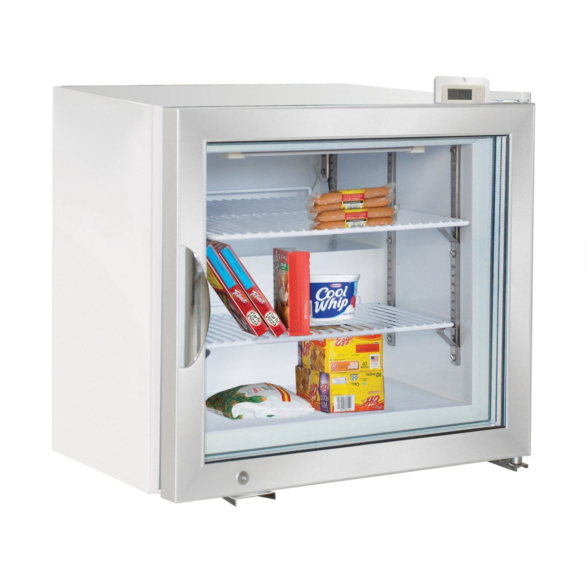 Maxx Cold MXM1 - 2FHC X - Series Glass Door Countertop Merchandiser Freezer, 22.4"W, 2.1 cu. ft. Storage Capacity, in White - TheChefStore.Com