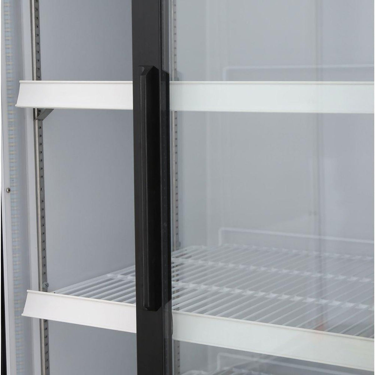 Maxx Cold MXM2 - 48RSBHC Double Glass Door Merchandiser Refrigerator, Sliding Door, 54"W, 48 cu. ft. Storage Capacity, in Black - TheChefStore.Com