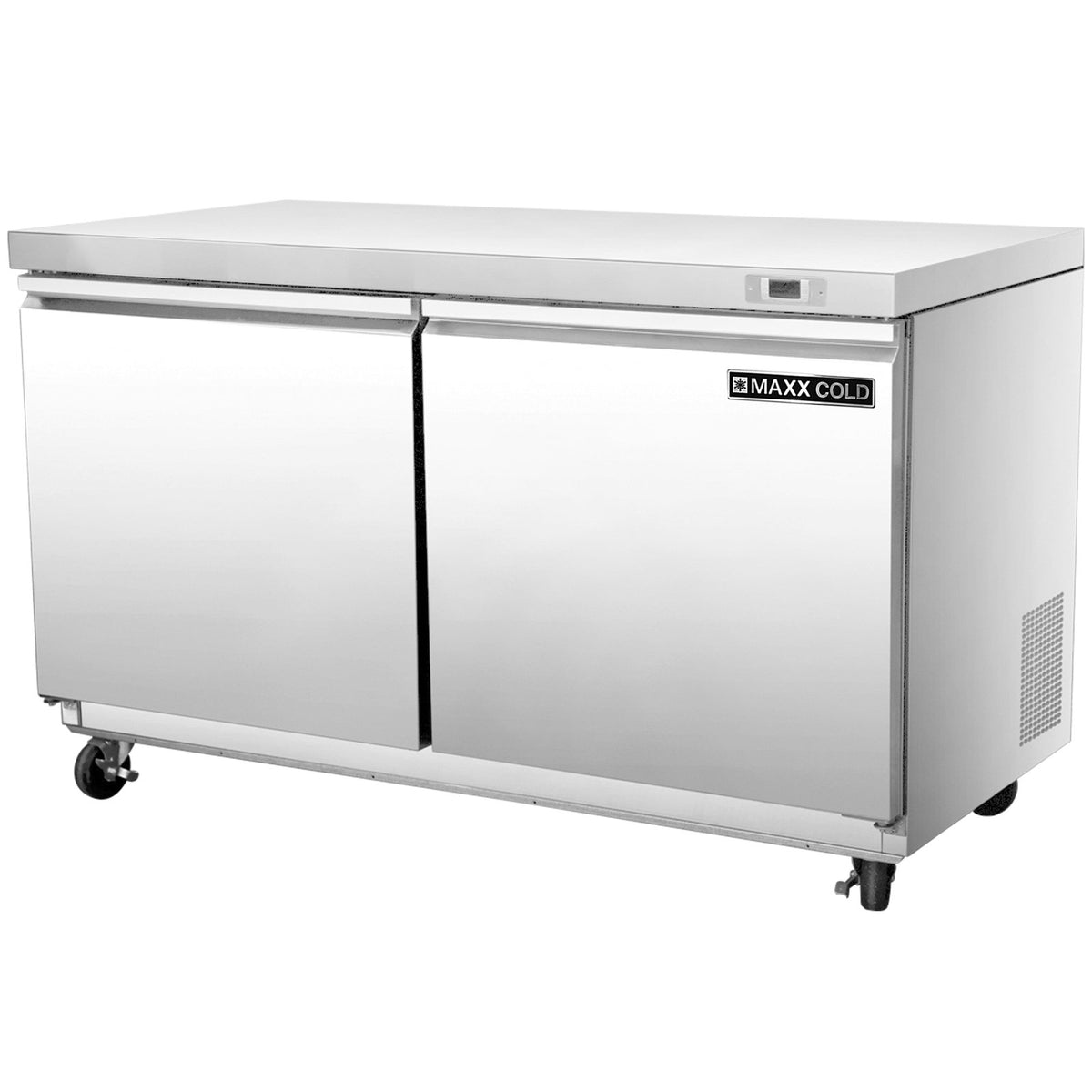 Maxx Cold MXSF48UHC Double Door Undercounter Freezer, 48"W, 11.1 cu. ft. Storage Capacity, in Stainless Steel - TheChefStore.Com