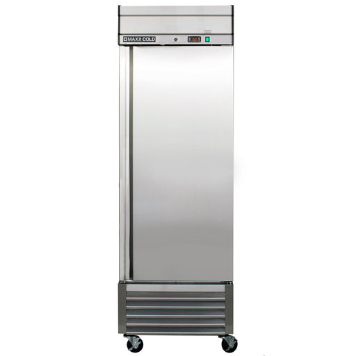Maxx Cold MXSR - 23FDHC Single Door Reach - In Refrigerator, Bottom Mount, 27"W, 23 cu. ft. Storage Capacity, in Stainless Steel - TheChefStore.Com