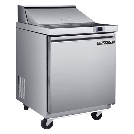 Maxx Cold MXSR29SHC One - Door Refrigerated Sandwich and Salad Prep Station, 29"W, 7.59 cu, ft. Storage Capacity, Equipped with - TheChefStore.Com