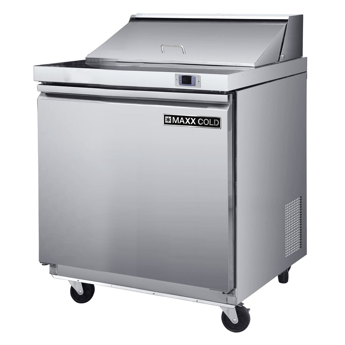 Maxx Cold MXSR29SHC One - Door Refrigerated Sandwich and Salad Prep Station, 29"W, 7.59 cu, ft. Storage Capacity, Equipped with - TheChefStore.Com