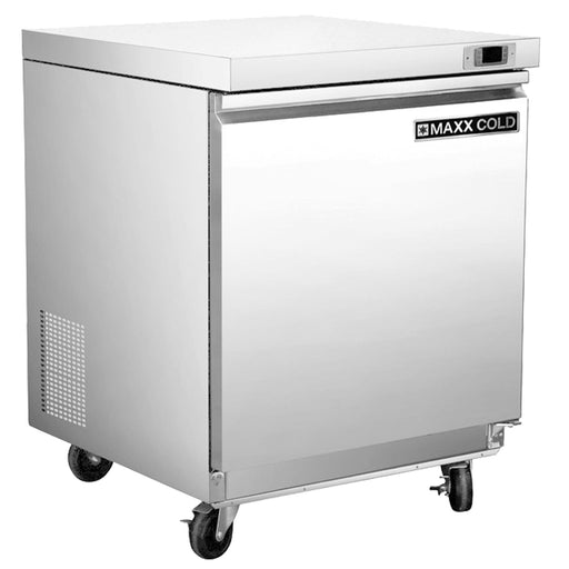 Maxx Cold MXSR29UHC Single Undercounter Refrigerator, 29" W, 6.7 cu. ft Storage Capacity, in Stainless Steel - TheChefStore.Com
