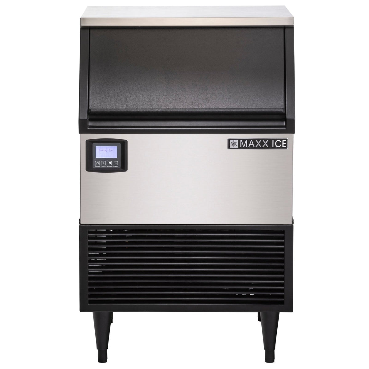 Maxx Ice MIM150N Intelligent Series Ice Machine, 152 lbs, Full Dice Ice Cubes, 75 lbs Built - in Ice Storage Bin, Stainless Steel with Black Trim - TheChefStore.Com