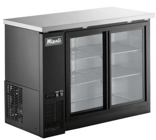 Migali C - BB48SG - HC 48" Sliding Glass Door Back Bar Refrigerator, 2 Door, All Steel, Side Mount Compressor - TheChefStore.Com