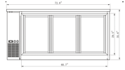 Migali C - BB72SG - HC 72" Sliding Glass Door Back Bar Refrigerator, 3 Door, All Steel, Side Mount Compressor - TheChefStore.Com