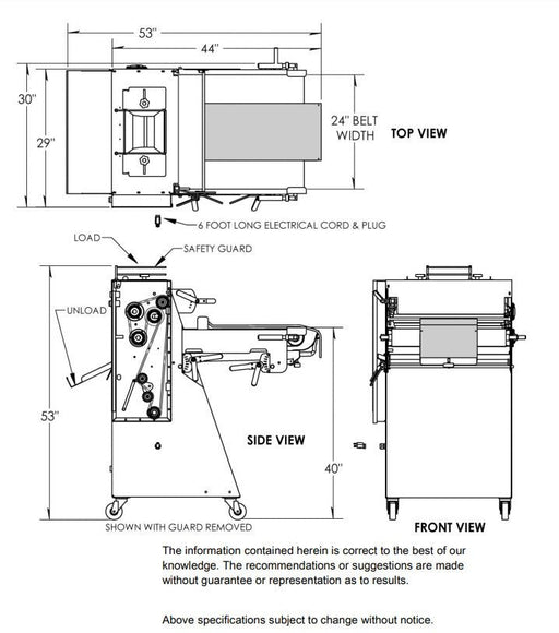 Oliver 860L - D Deluxe Bread and Roll Dough Moulder