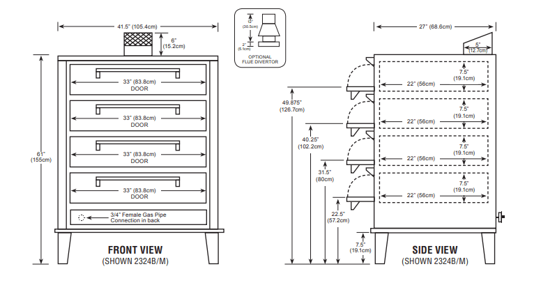 Peerless 2324B Multi - deck Four Pan Bake Gas Deck Oven - TheChefStore.Com