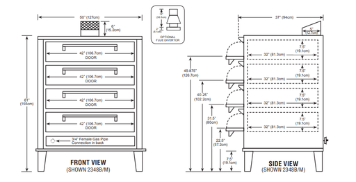 Peerless 2348B Multi - deck Eight Pan Bake Gas Deck Oven