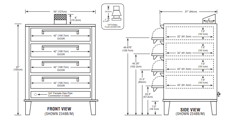 Peerless 2348B Multi - deck Eight Pan Bake Gas Deck Oven - TheChefStore.Com