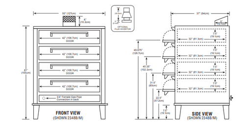 Peerless 2348M Multi - deck Eight Pan Mexican Gas Deck Oven - TheChefStore.Com