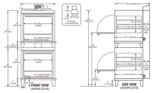 Peerless C231B Double Door Eight Shelves Gas Bake Oven - TheChefStore.Com