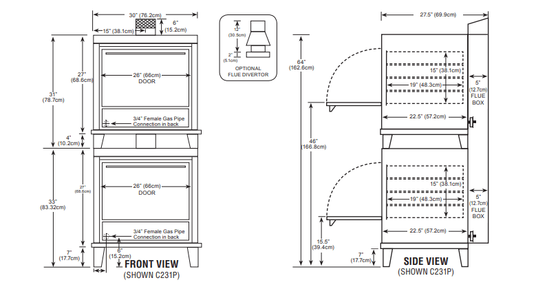 Peerless C231P Double - Door Eight Shelf Gas Pizza Oven - TheChefStore.Com