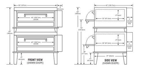 Peerless CE42PESC Two Single Deck Electric Pizza Oven - TheChefStore.Com