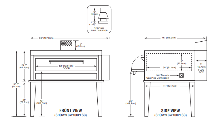 Peerless CW100PESC Single Deck Electronic Gas Pizza Oven - TheChefStore.Com