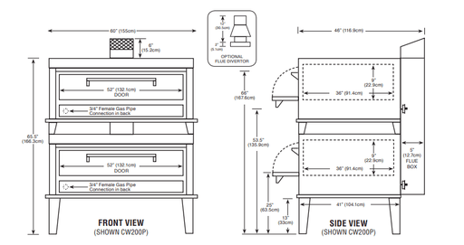 Peerless CW200P Double Deck Gas Pizza Oven