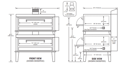 Peerless CW200PESC Double Deck Electronic Gas Pizza Oven - TheChefStore.Com