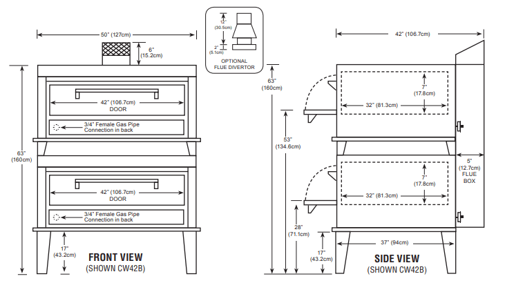 Peerless CW42B Double Deck Gas Bake Oven - TheChefStore.Com