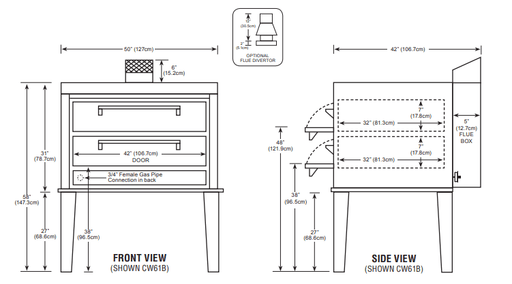 Peerless CW61B Twin Deck One Control Gas Bake Oven - TheChefStore.Com