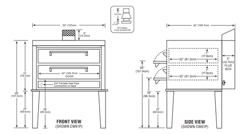 Peerless CW61P Twin Deck Gas Pizza Oven