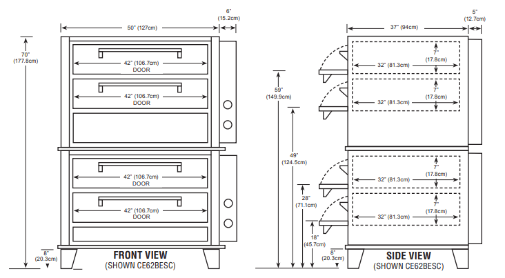 Peerless CW62BESC Two Twin Decks Two Control Electric Bake Oven - TheChefStore.Com