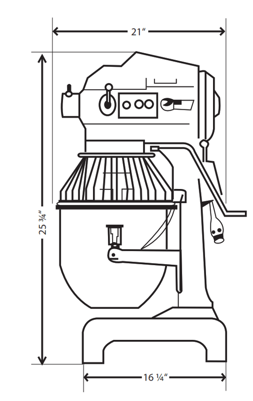 Precision AV - 02 20 Quart Planetary Mixer, 3 Speed, Heavy Duty 1/2 HP Motor, Single Phase - TheChefStore.Com