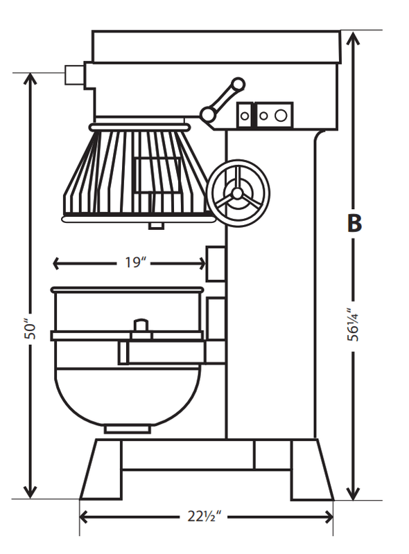 Precision V - 60.3 60 - Quart Planetary Mixer, 3 Speed, Heavy Duty 2 HP Motor, 3 Phase - TheChefStore.Com