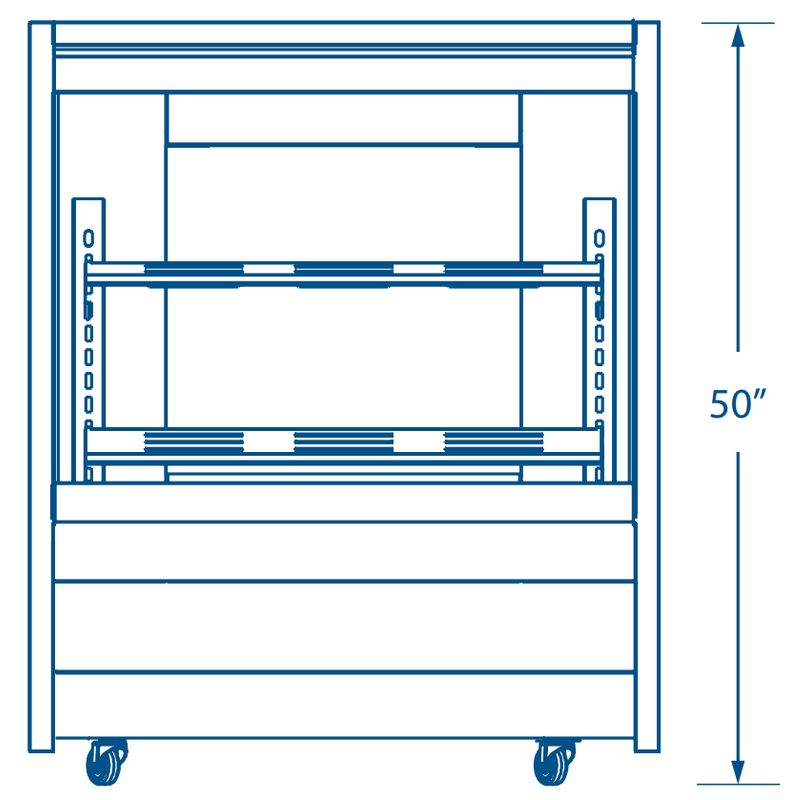 Pro - kold DDC - 40 40″ Curved Glass Deli Display Case, Black Exterior, Stainless Steel Worktop - TheChefStore.Com