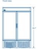 Pro - kold DURF - 32 - W 54" Two Door Merchandiser Freezer, White Exterior, Stainless steel Interior Floor - TheChefStore.Com