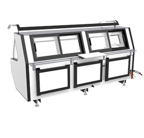 Pro - kold MCRU - 100 - WL 98.5" Front Lift Curved Glass Refrigerated Meat Case, Remote - TheChefStore.Com