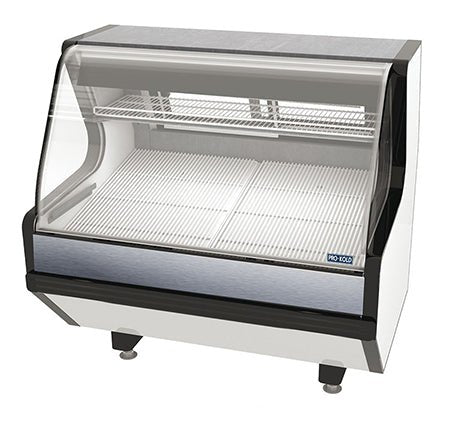 Pro - kold MCRU - 52 - W 51" Curved Glass Refrigerated Meat Case, Remote - TheChefStore.Com